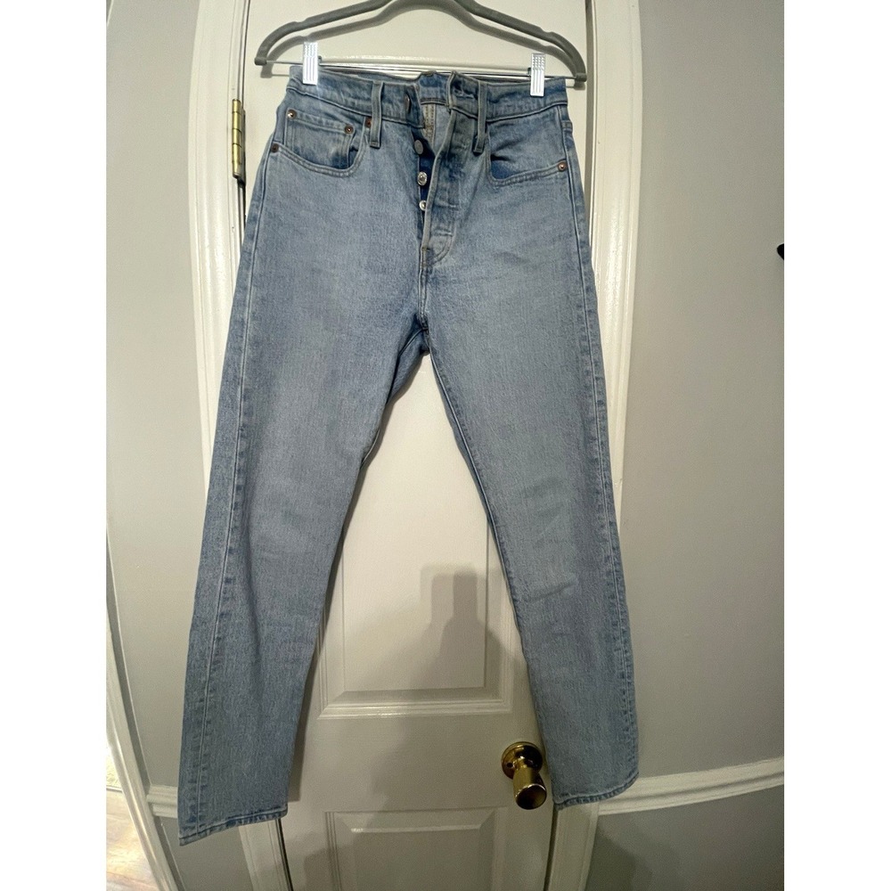 Levis 501 Skinny Big E Blue Denim Jeans Button Fly 27x30